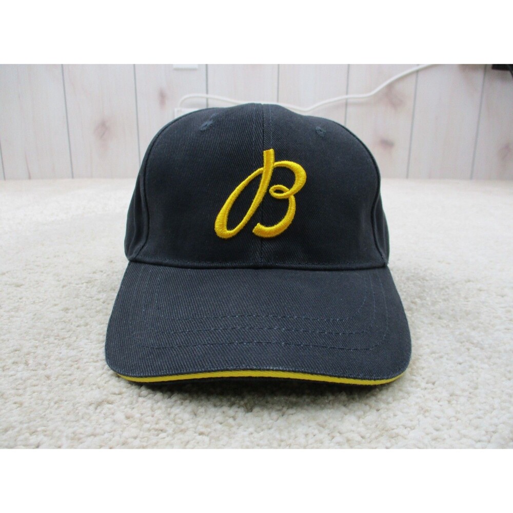 Breitling Watch Hat Cap Adult One Size Mens Blue 1884 Script Leather Strap Back